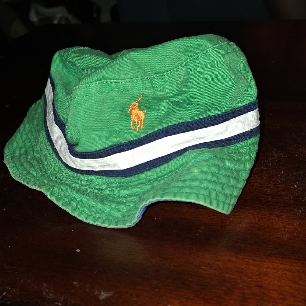 Polo by Ralph Lauren Green Bucket Hat with Stripes